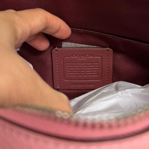 Coach Georgia Satchel Flower Pink Silver PAIRED Matching Wallet Leather Bag NWT - Picture 6 of 10